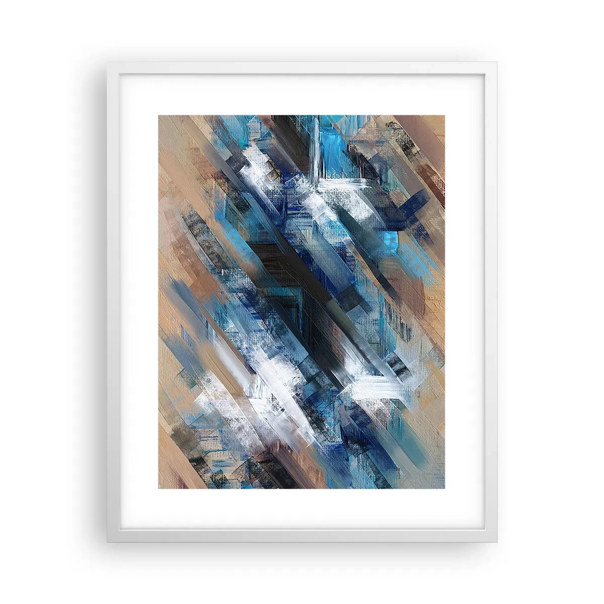 Plakat i hvid ramme - På en blå skråning - 40x50 cm