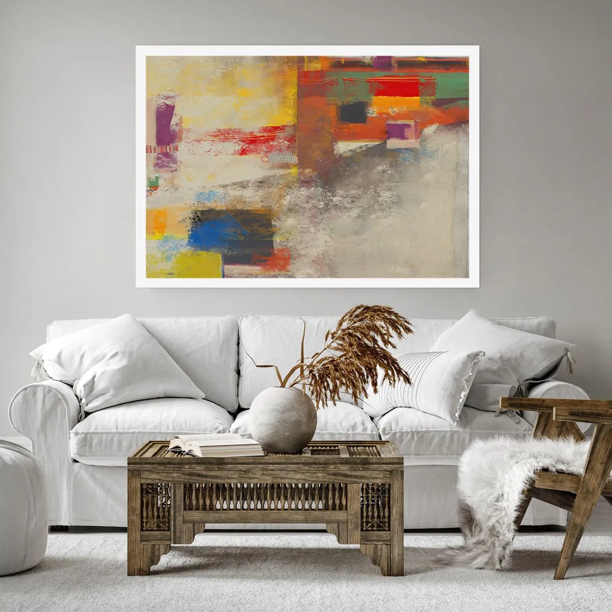 Plakat - Geometri af farver - 70x50 cm