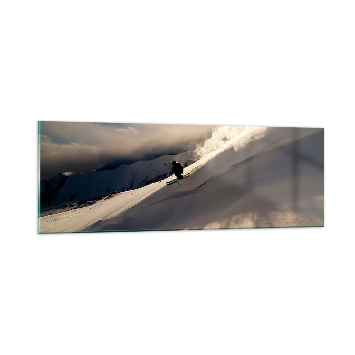Billede på glas - Udfordringen i bjergene - 90x30 cm
