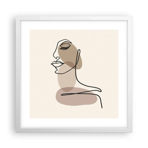 Plakat i hvid ramme - Lytter til sig selv - 40x40 cm