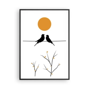 Plakat i sort ramme - Nattergal - 70x100 cm