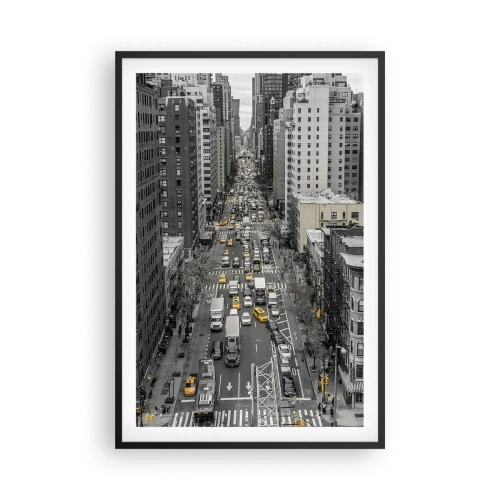 Plakat i sort ramme - Livet i New York - 61x91 cm
