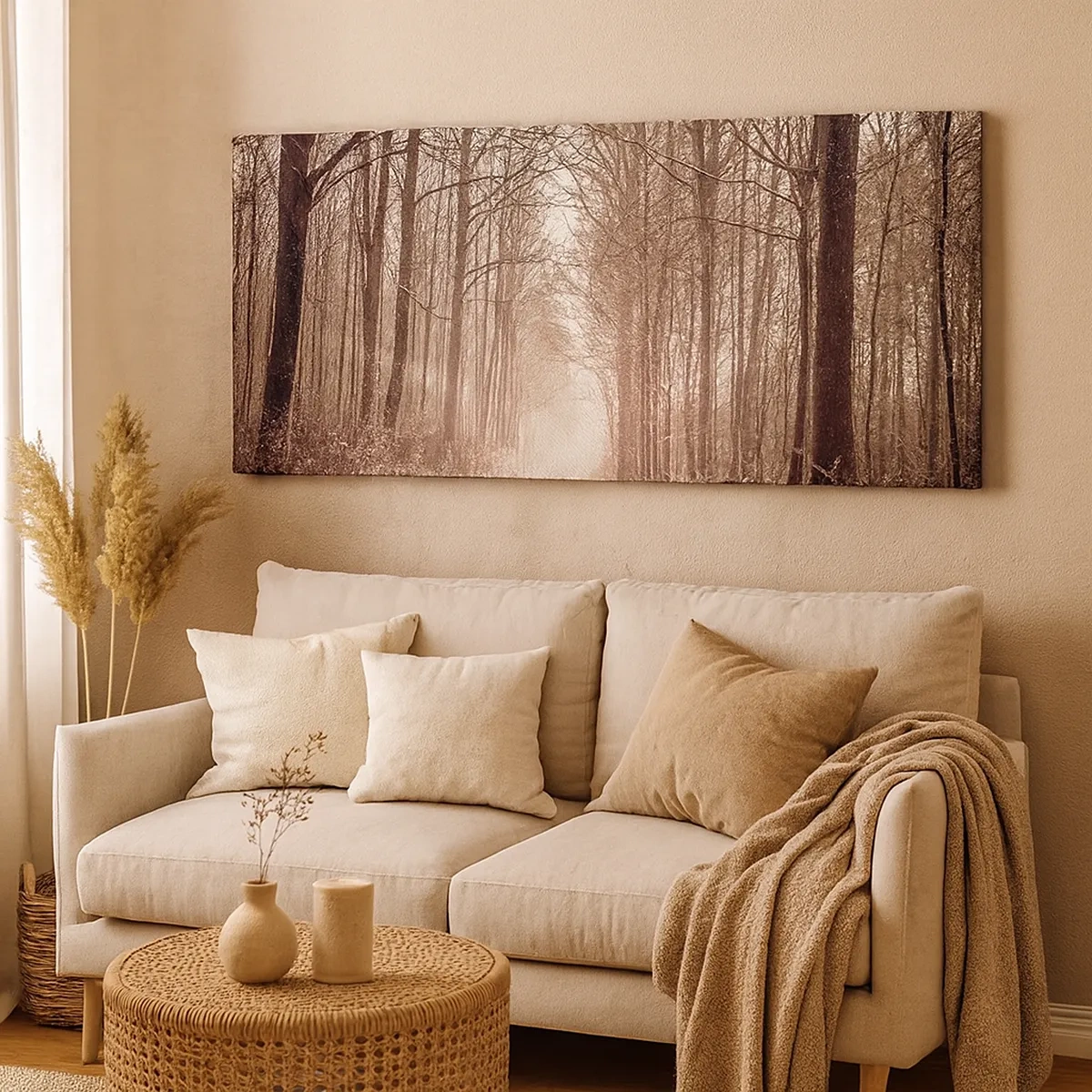 Lærredstryk - Billede på lærred - Skovkatedralen - 30x30 cm