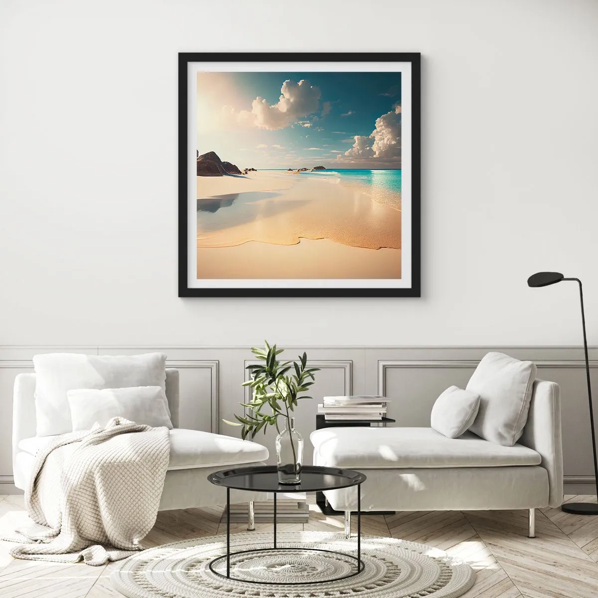 Plakat i sort ramme - En drømmeagtig dag - 40x40 cm