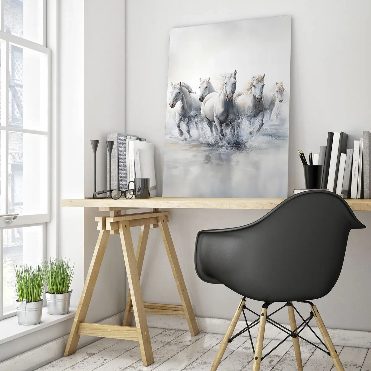 Billede på glas - Hvid magi - 50x70 cm