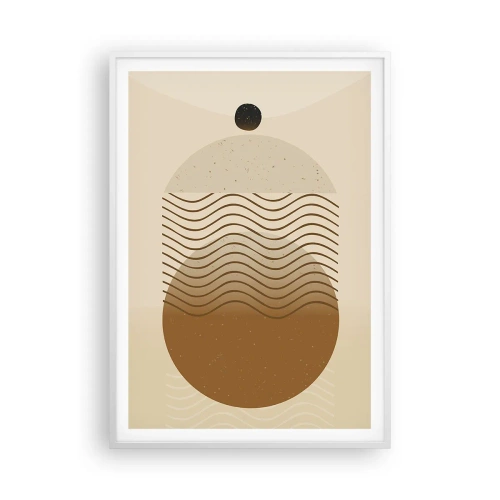 Plakat i hvid ramme - Om geometriske figurers oprindelse - 70x100 cm