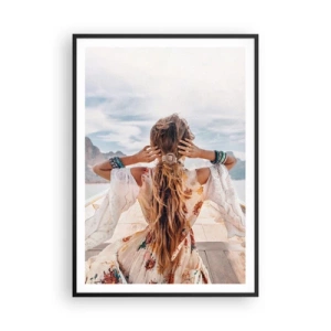 Plakat i sort ramme - På vej mod lykken - 70x100 cm