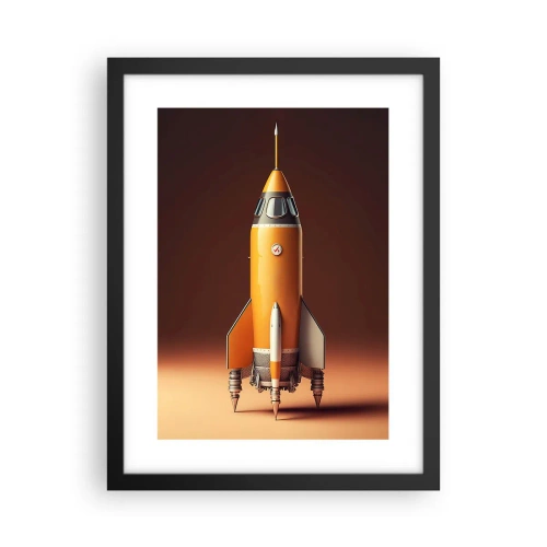 Plakat i sort ramme - Det begynder med en drøm - 30x40 cm