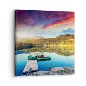 Lærredstryk - Billede på lærred - Over vand så glat som et spejl - 30x30 cm