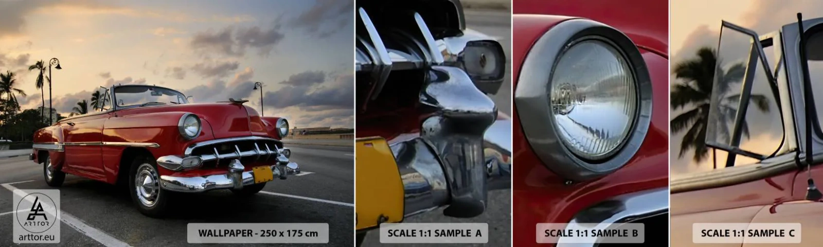 Fototapet Prøve Standard Eco - Den røde varme i troperne - Bil, Automotive, Årgang - 100x30 cm