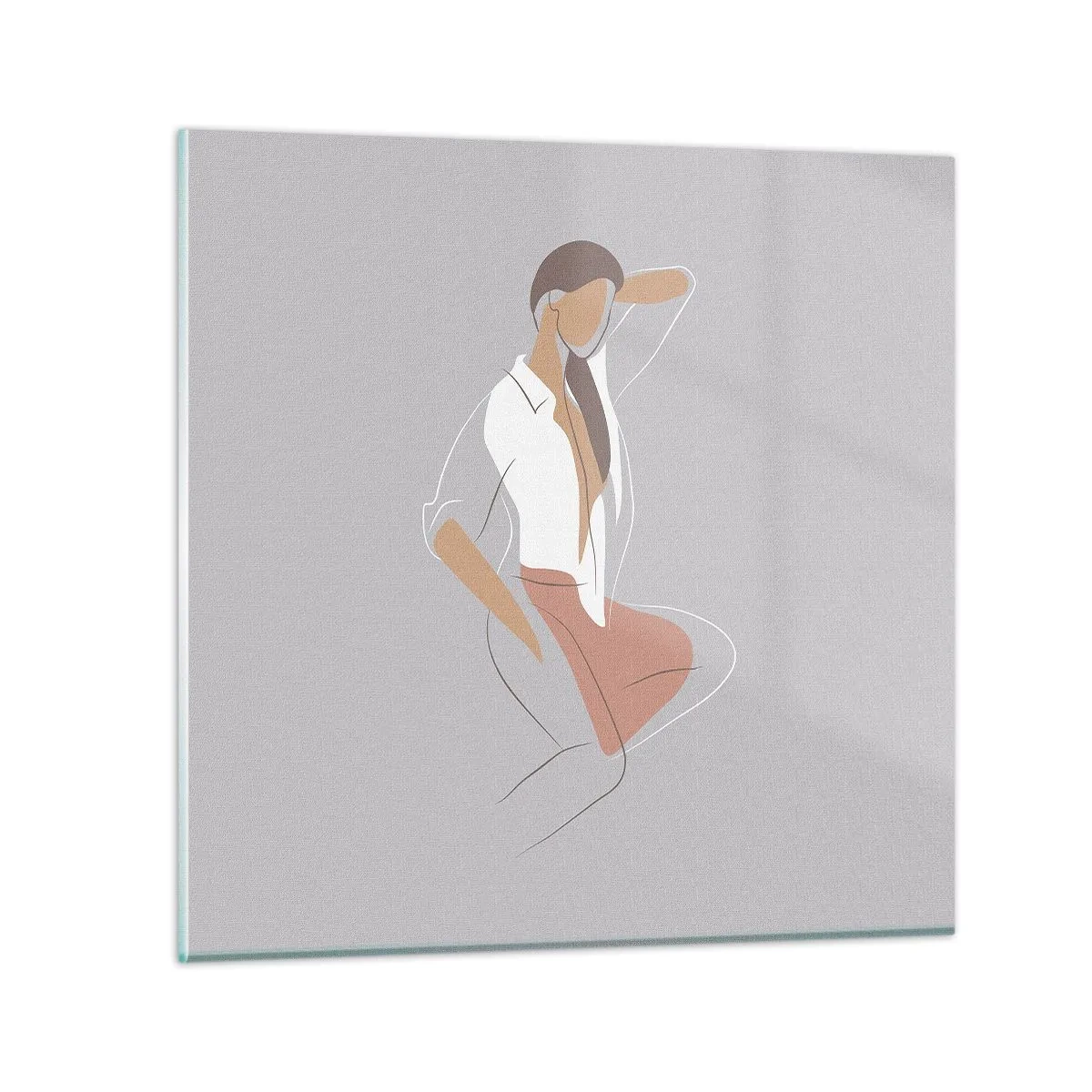 Billede på glas - Omrids af nåde - 70x70 cm