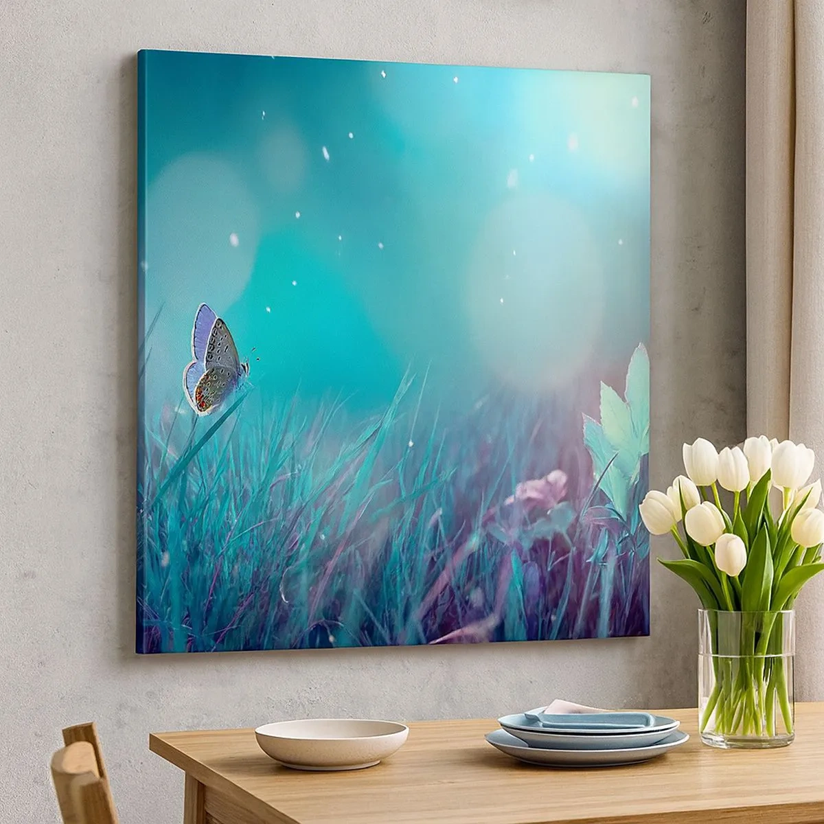 Lærredstryk - Billede på lærred - En engs hemmelige liv - 30x30 cm