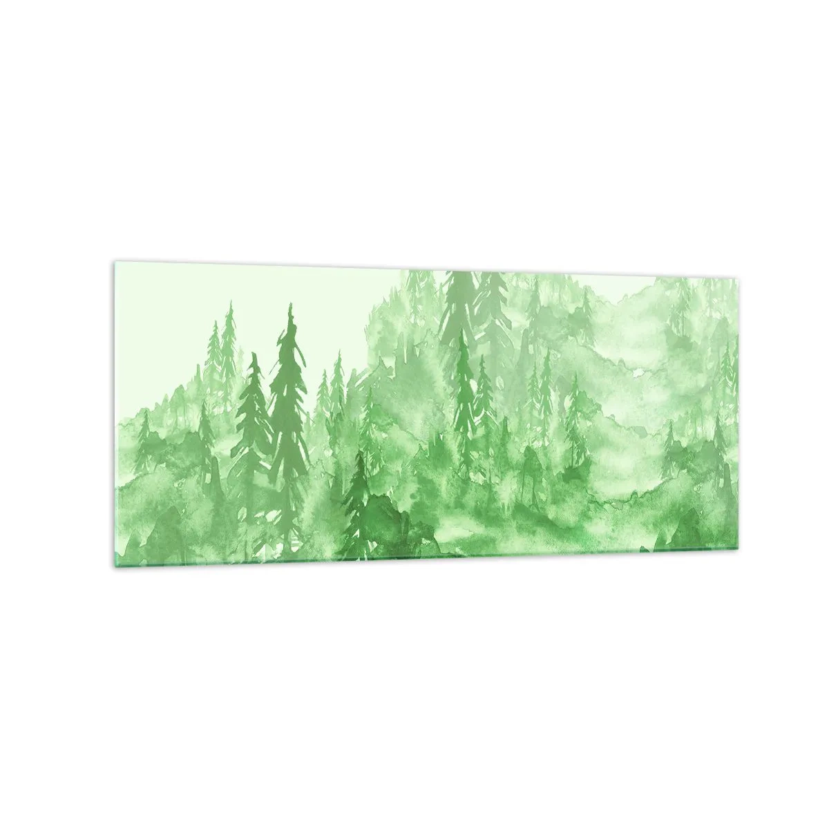 Billede på glas - Sløret af grøn tåge - 120x50 cm