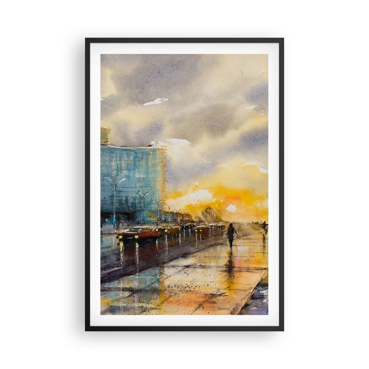 Plakat i sort ramme - Livet på kysten - 61x91 cm