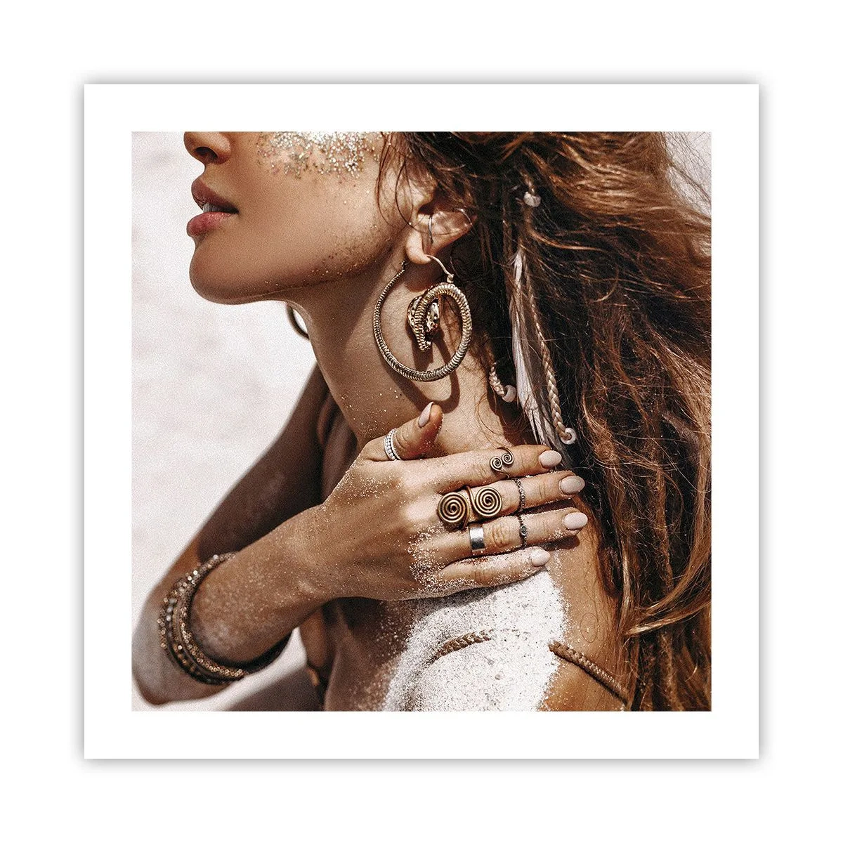 Plakat - Dronning af den vilde strand - 50x50 cm