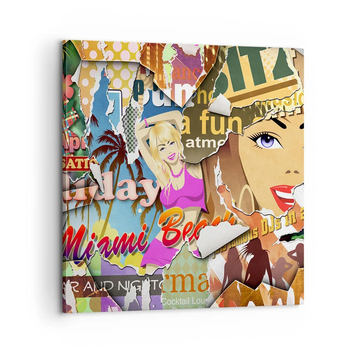 Lærredstryk - Billede på lærred - Tilbageblikke på ferien - 60x60 cm