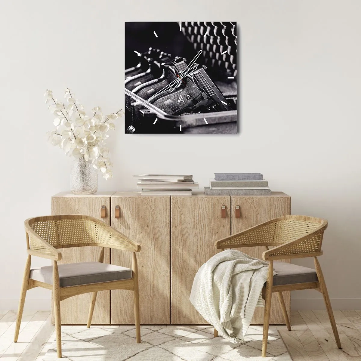 Vægur, Uret - Sport for mænd - 30x30 cm