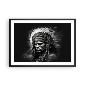 Plakat i sort ramme - Leder og kriger - 70x50 cm
