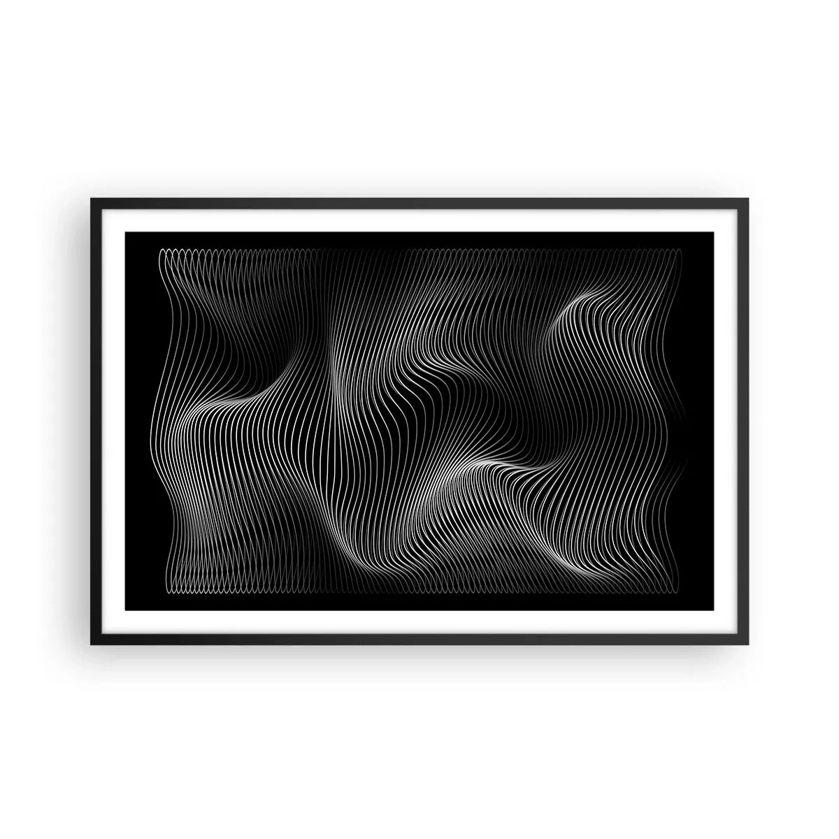 Plakat i sort ramme - Lysets dans i rummet - 91x61 cm