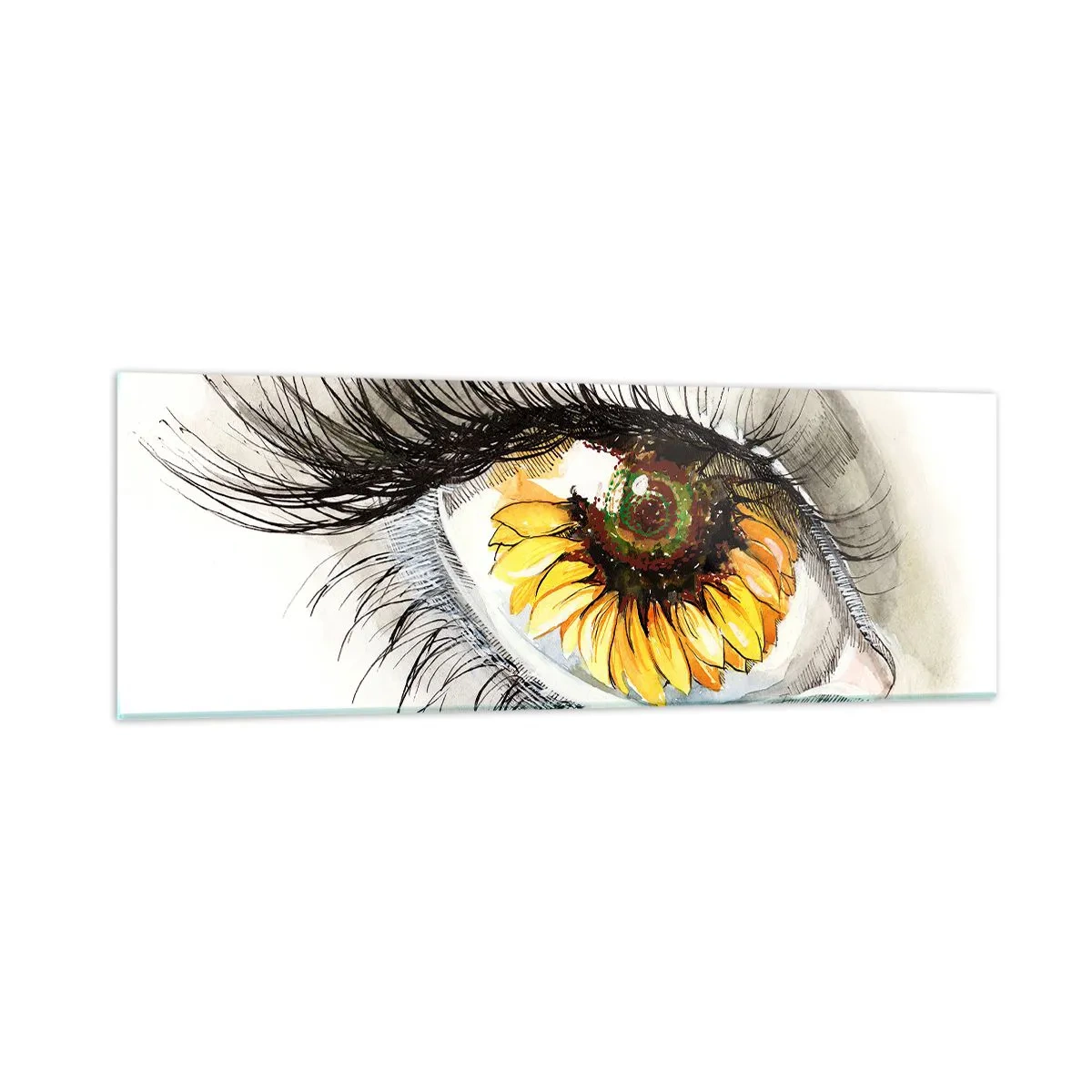 Billede på glas - Et look lige så varmt som sommeren - 90x30 cm