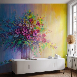 Fototapet Standard Eco - Gave fra en sommereng - Blomster i en vase, Stykke, Buket blomster - 200x140 cm
