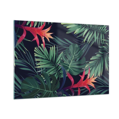 Billede på glas - Brænd i grønt - 100x70 cm