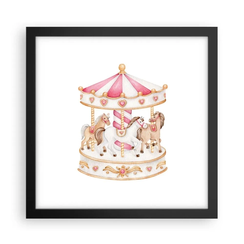 Plakat i sort ramme - Barndommens søde verden - 30x30 cm