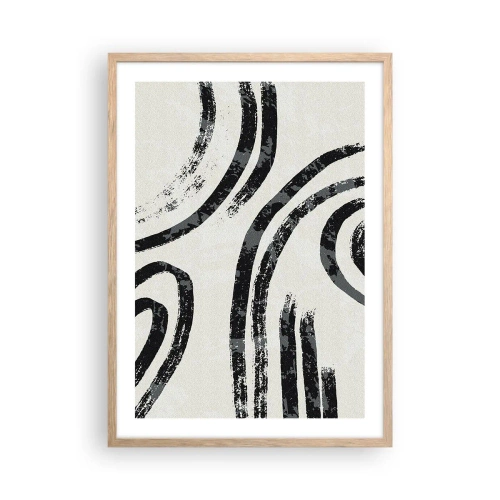 Plakat i ramme af lyst egetræ - Halvt stoppet - 50x70 cm