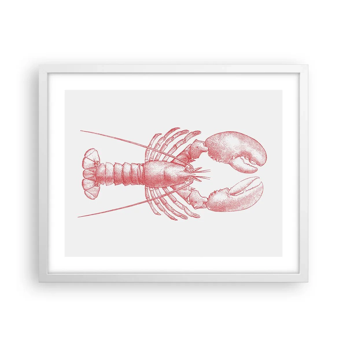 Plakat i hvid ramme - Hummer, der er Homer værdig - 50x40 cm