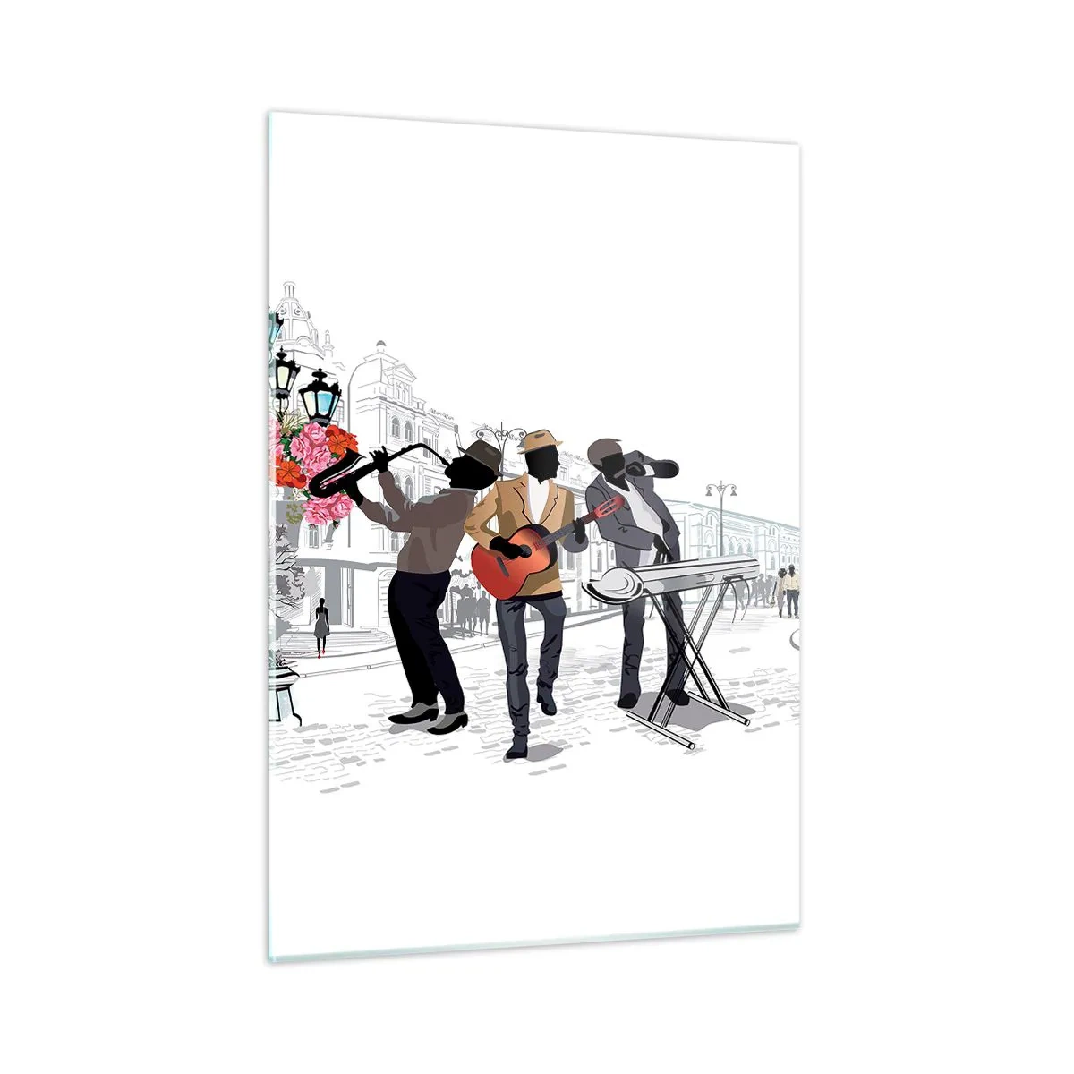 Billede på glas - Gademusik - 50x70 cm