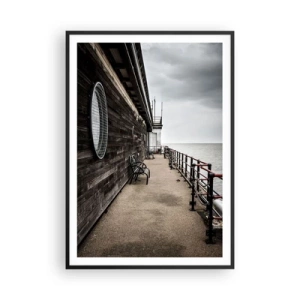 Plakat i sort ramme - Tiden er gået i stå - 70x100 cm