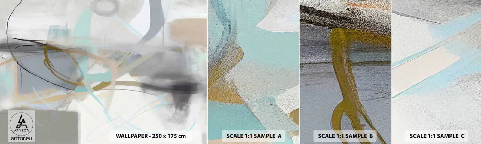 Fototapet Prøve Standard Eco - Tågeagtig abstraktion - Abstraktion, Stykke, Lyse - 100x30 cm