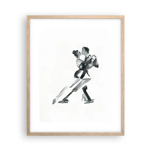 Plakat i ramme af lyst egetræ - I én rytme - 40x50 cm