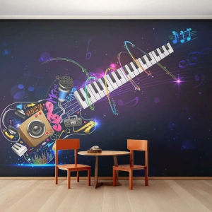 Fototapet Premium Sand - Og alt er i orden - Abstraktion, Et musikinstrument, musik - 150x105 cm