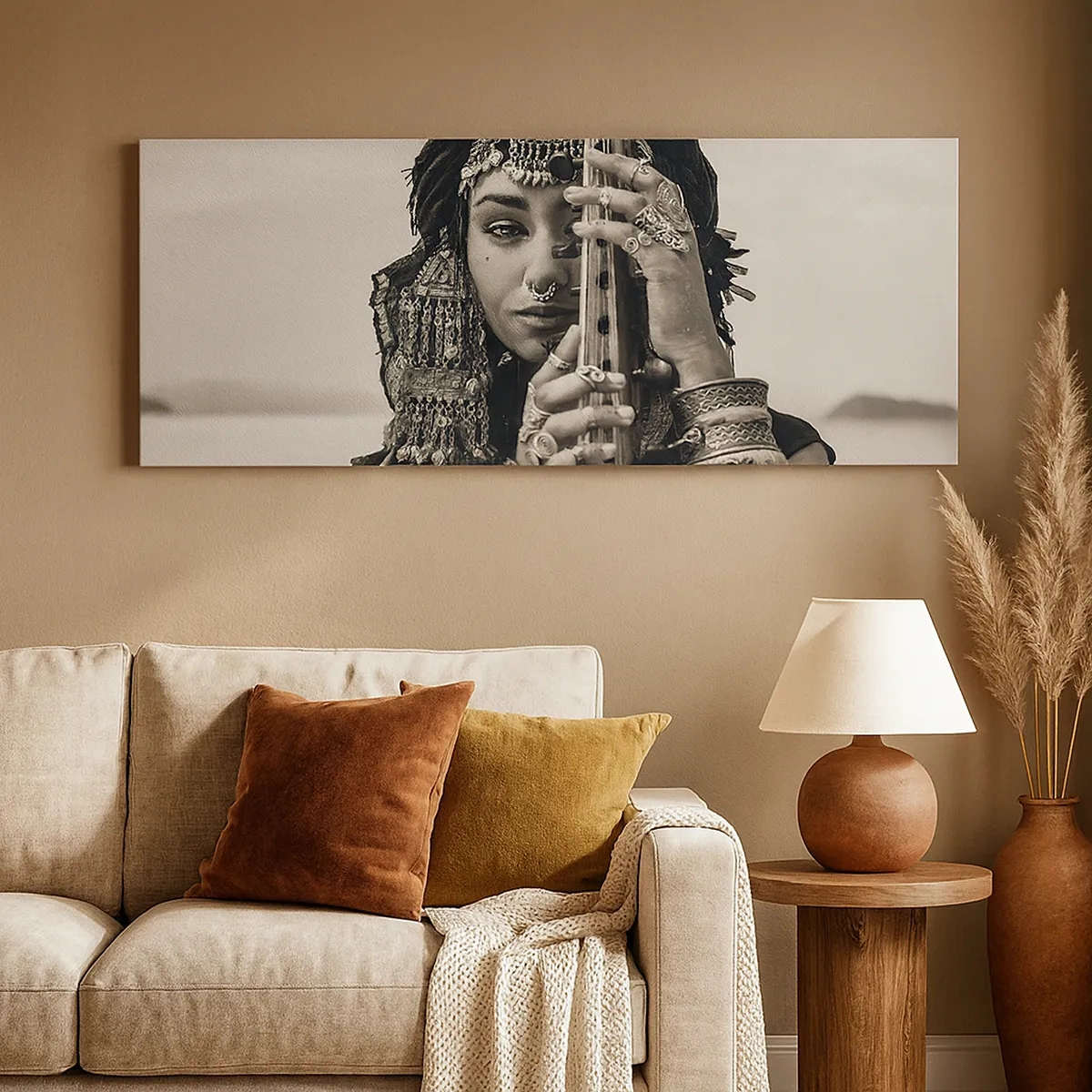 Lærredstryk - Billede på lærred - Selve den orientalske musik - 30x30 cm