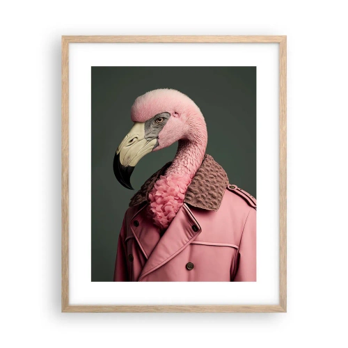 Plakat i ramme af lyst egetræ - En ægte elegant mand - 40x50 cm