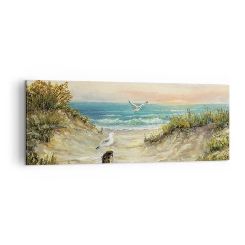 Lærredstryk - Billede på lærred - Vindstille tilbagetog - 140x50 cm