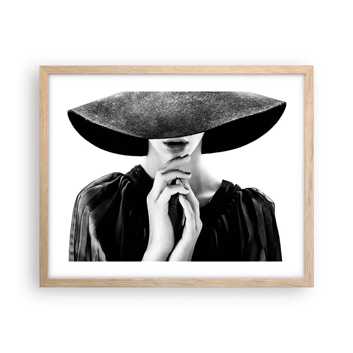 Plakat i ramme af lyst egetræ - Usynlig skønhed - 50x40 cm