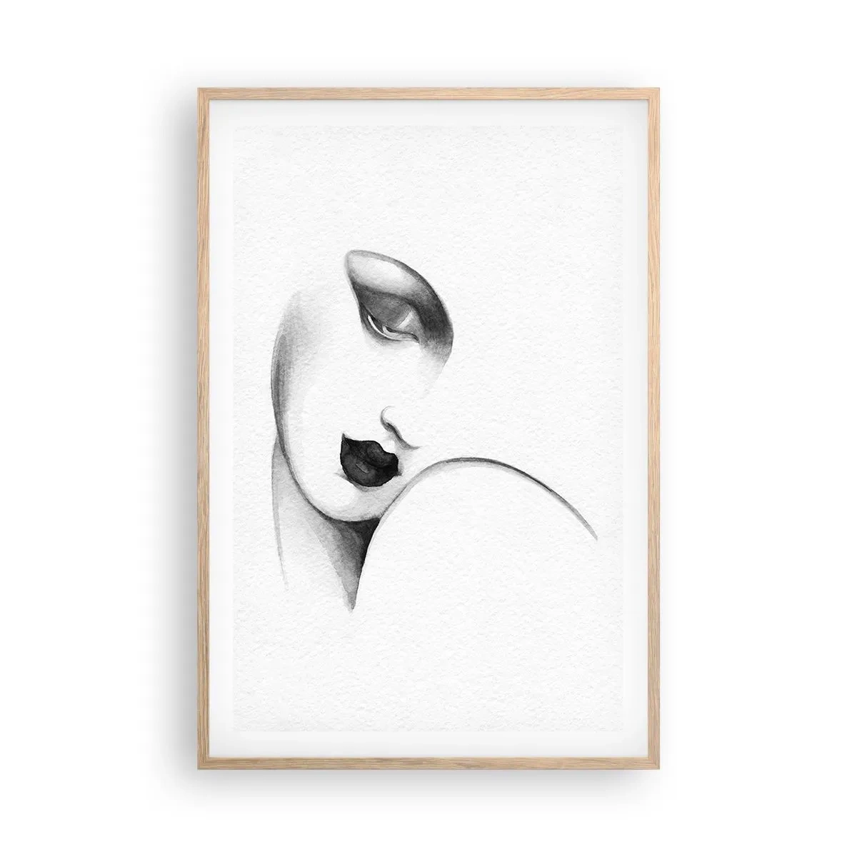 Plakat i ramme af lyst egetræ - I Lempickas stil - 61x91 cm