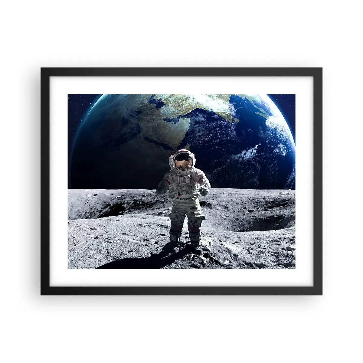 Plakat i sort ramme - Hilsner fra månen - 50x40 cm