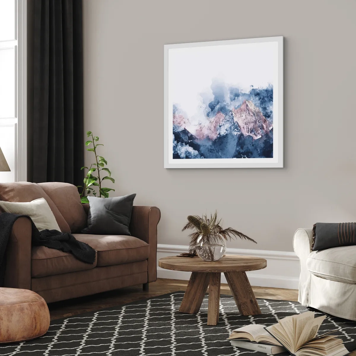 Plakat i hvid ramme - Dette er toppene! - 60x60 cm