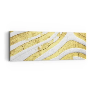 Lærredstryk - Billede på lærred - Sammensætning i hvidt og guld - 90x30 cm