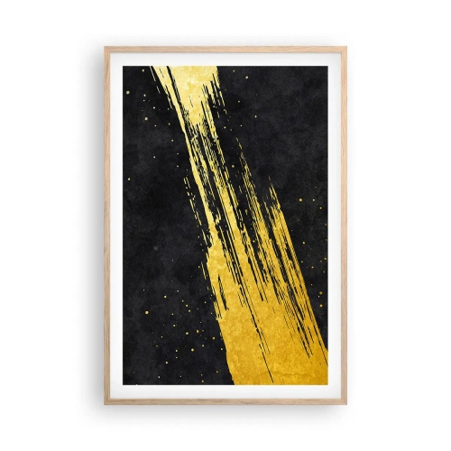 Plakat i ramme af lyst egetræ - Hop ind i hyperrummet - 61x91 cm