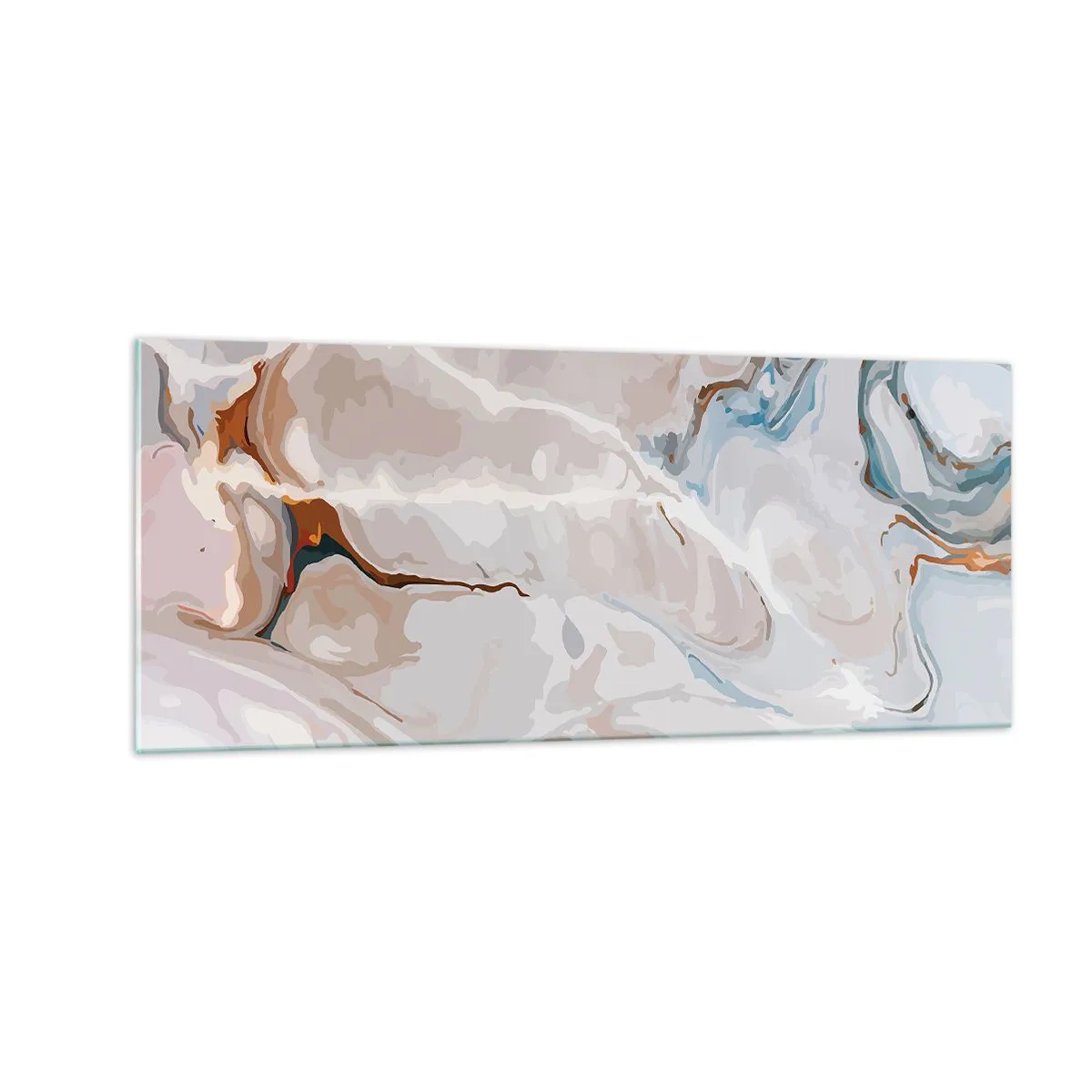 Billede på glas - Blå slynger sig under det hvide - 100x40 cm