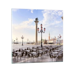 Billede på glas - Velkommen, alt er klar - 40x40 cm