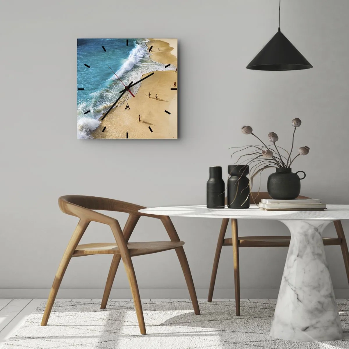 Vægur, Uret - Og så solen, stranden... - 40x40 cm