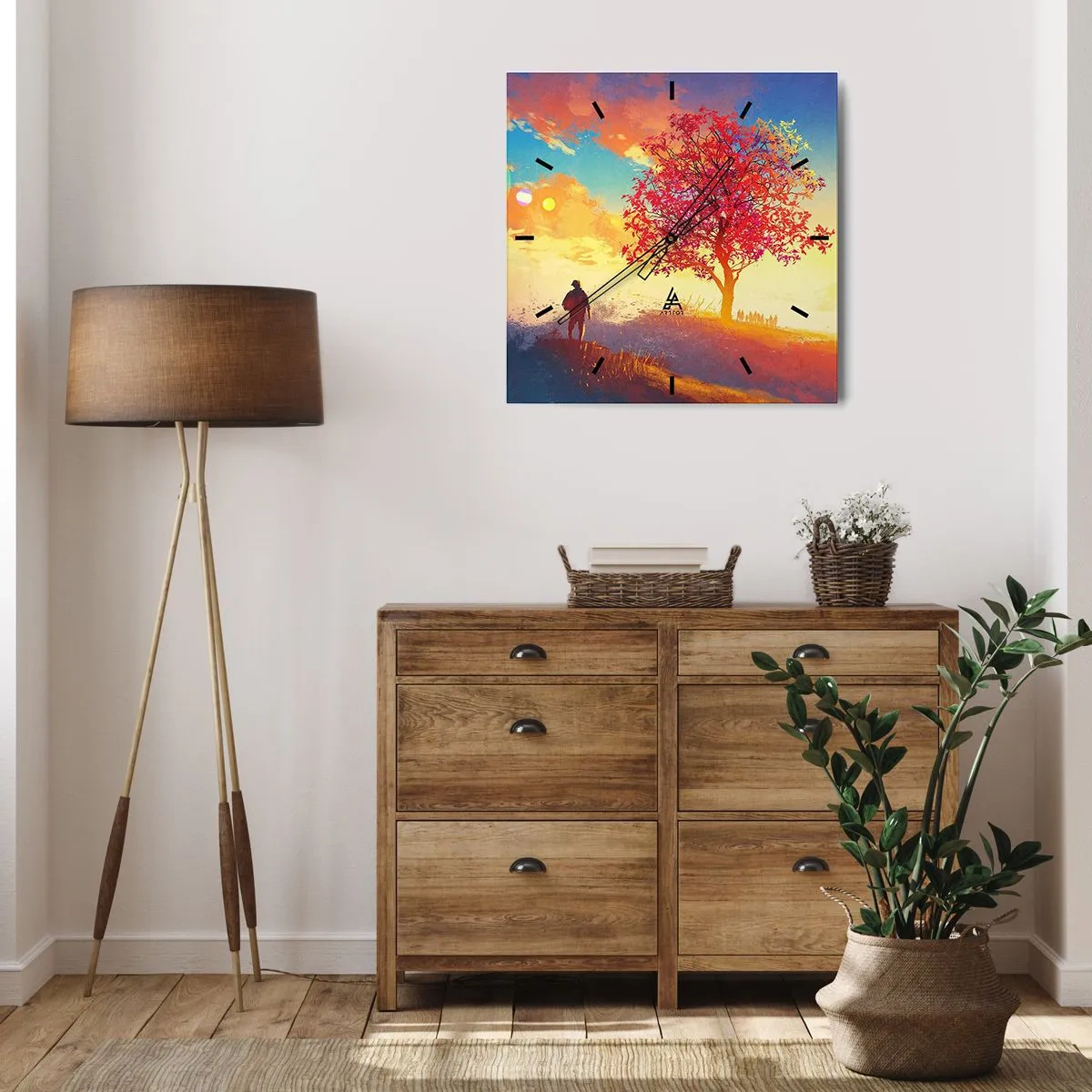 Vægur, Uret - Pilgrim på bestemmelsesstedet - 40x40 cm