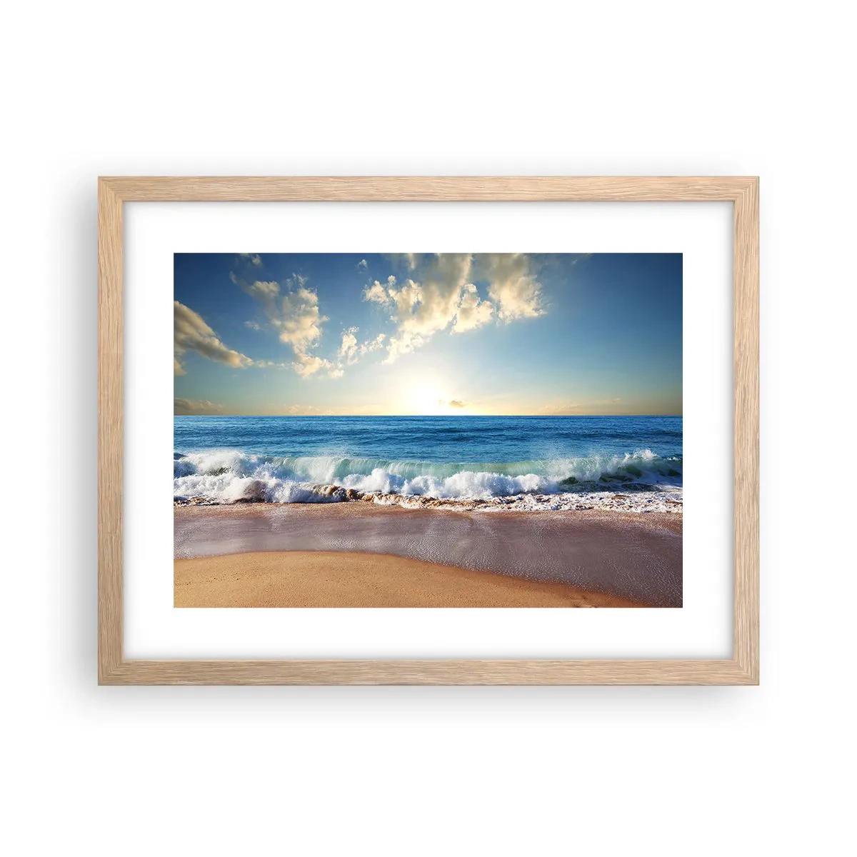 Plakat i ramme af lyst egetræ - Bevægelse og stilhed på samme tid - 40x30 cm