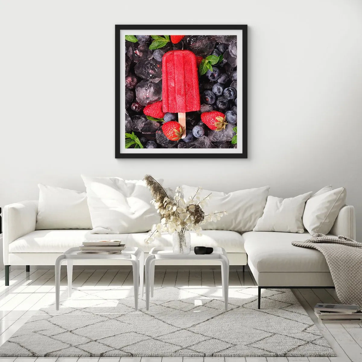 Plakat i sort ramme - En smag af varm sommer - 30x30 cm