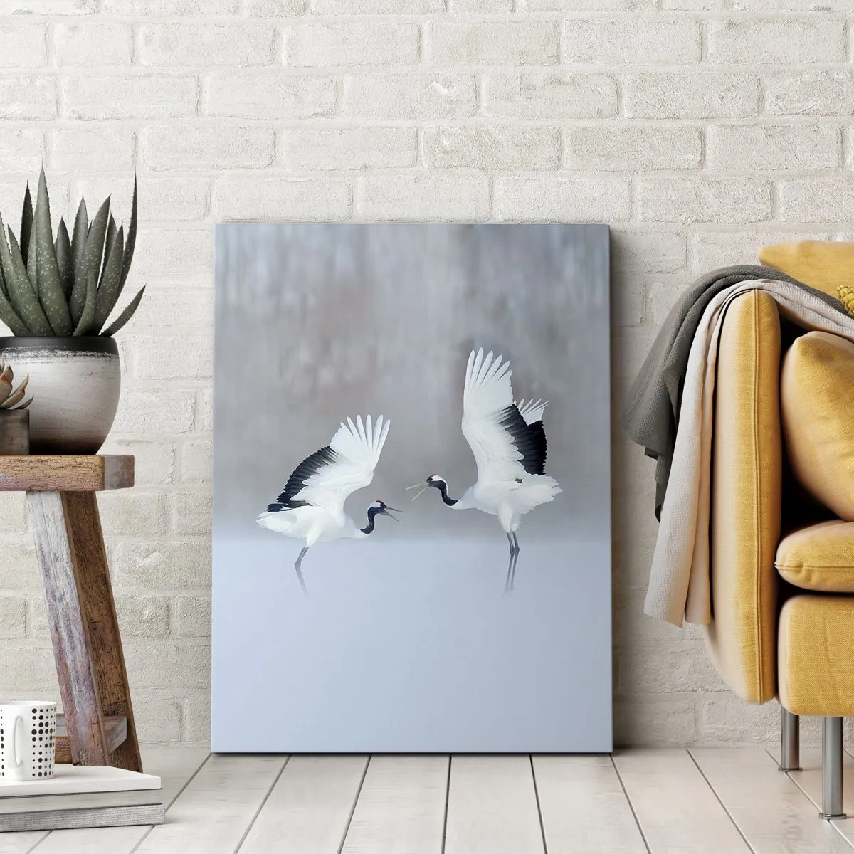 Lærredstryk - Billede på lærred - Danser i tågen - 55x100 cm